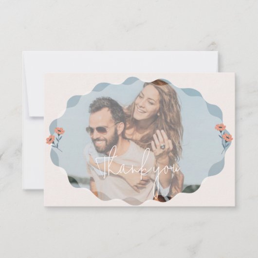 Jouful Floral bruiloft uitnodiging Dank u kaarten (Voorkant)