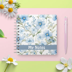 JOURNAL Aquarel blauw bloemen op maat notitieboek