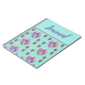 Journal Book Pansy Shabby Mint Aqua Floral Notitieboek (Linkerzijde)