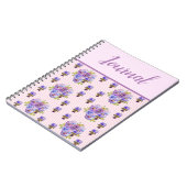 Journal Book Pansy Shabby Paarse  Floral Notitieboek (Linkerzijde)
