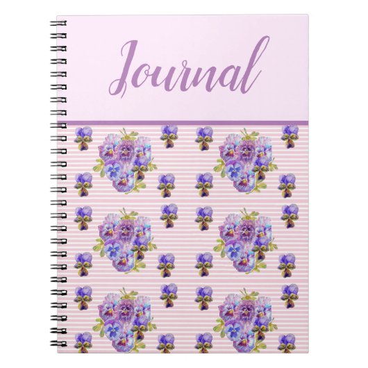 Journal Book Pansy Shabby Paarse  Floral Notitieboek (Voorkant)