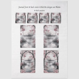 Journal Covers Mount Fuji Cherry Blossom Coasters  Tissuepapier