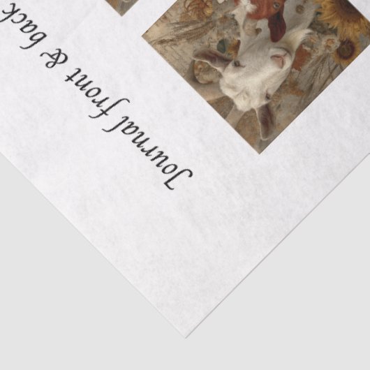 Journal Covers Rustic Charm Goat Sunflowers  Tissuepapier (Detail)