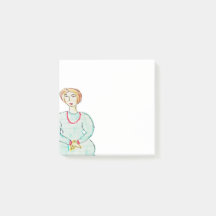 Journal Girl met Red Ketting Post It Notes