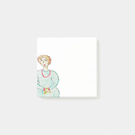 Journal Girl met Red Ketting Post It Notes