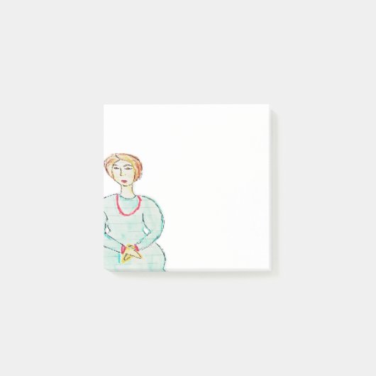 Journal Girl met Red Ketting Post It Notes (Voorkant)