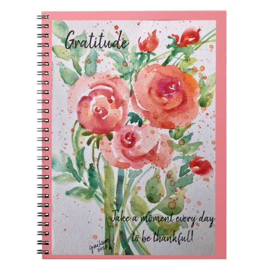 Journal-"Gratitude" — KoraalRozen Notitieboek (Voorkant)