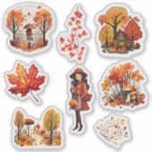 Journal Herfst waterverf plakboek briefpapier Sticker (Voorkant)