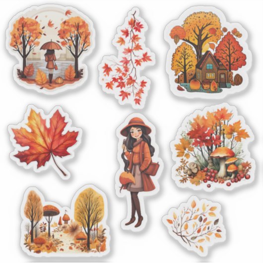Journal Herfst waterverf plakboek briefpapier Sticker (Voorkant)