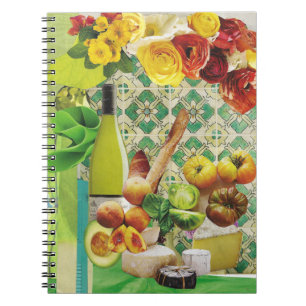 Journal met wijn en kaas notitieboek