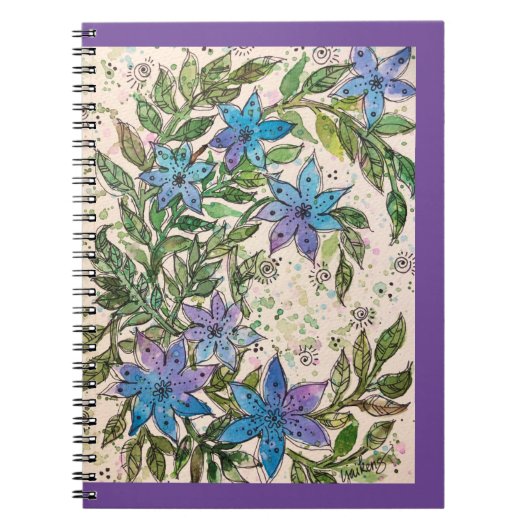 Journal/Notitieboek — Blue Star Flower Notitieboek (Voorkant)