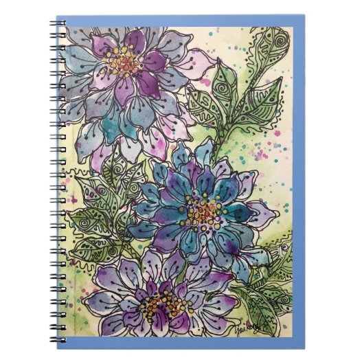 Journal/Notitieboek- Paarse Chrysanthemum Flowers Notitieboek (Voorkant)