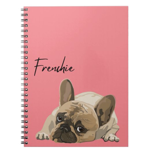 Journal/Notitieboek - Pink Frenchie, French Bulldo Notitieboek (Voorkant)