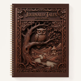 Journal of Tales Wood Carved Owl Adventure Journal Notitieboek