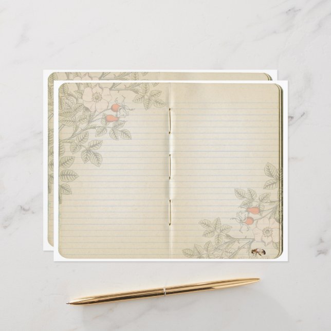  Journal Page Wilde Roos Bijenrekken (Voorkant / Achterkant in situ)