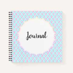Journal Pastel Cross Pattern Devotional Notitieboe Notitieboek
