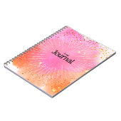 Journal Roze Oranje Sterren Waterverf Monogram Notitieboek (Linkerzijde)