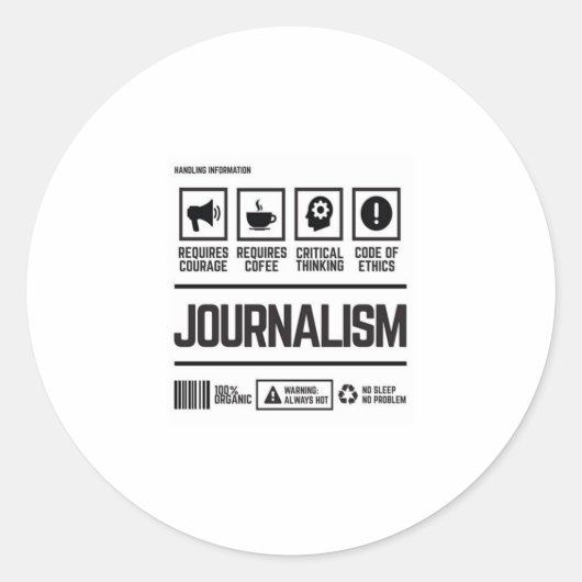 journalism ronde sticker (Voorkant)