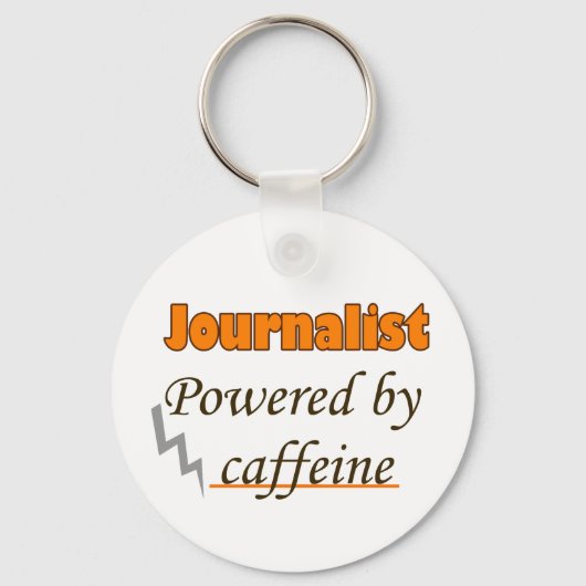 Journalist aangedreven door cafeïne sleutelhanger (Voorkant)
