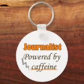 Journalist aangedreven door cafeïne sleutelhanger (Voorkant)