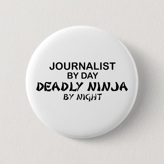 Journalist Deadly Ninja bij nacht Ronde Button 5,7 Cm (Voorkant)