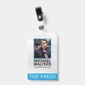 Journalist die het nieuws brengt  badge (Voorzijde met clip)