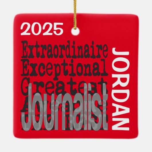 Journalist Extraordinaire CUSTOM Keramisch Ornament (Achterkant)