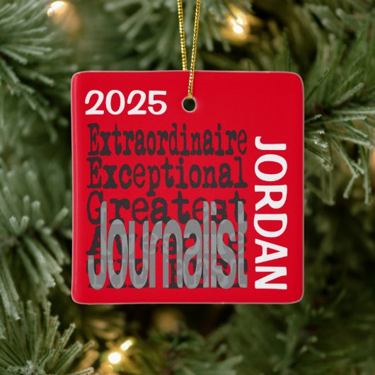 Journalist Extraordinaire CUSTOM Keramisch Ornament (Boom)