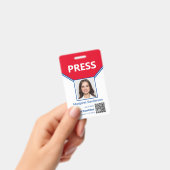Journalist Foto-ID en QR Code Press Badge (Handheld)