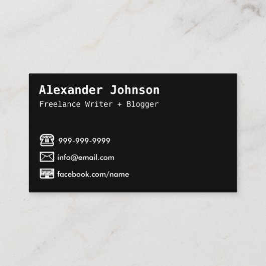 Journalist Freelance Writer Blogger Reporter Journ Visitekaartje (Achterkant)