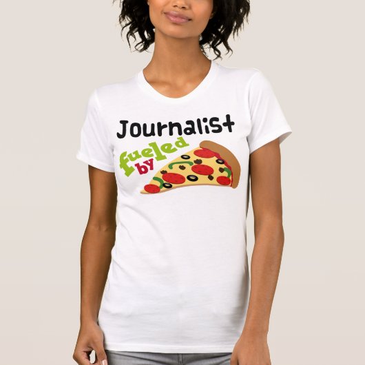 Journalist (Funny) Pizza T-shirt (Voorkant)