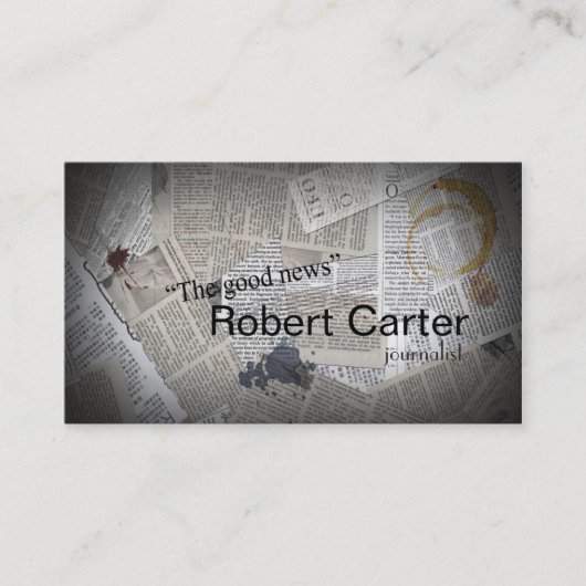 Journalist Krantenkrant Persbericht Visitekaartje (Voorkant)