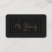 Journalist Monogram Professioneel Zwart Goud Moder Visitekaartje (Voorkant)