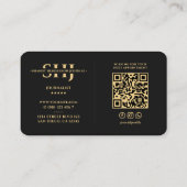 Journalist Monogram Professioneel Zwart Goud Moder Visitekaartje (Achterkant)