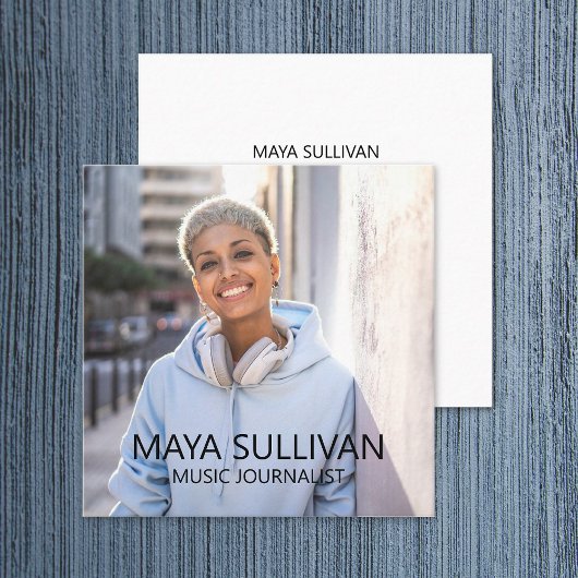 Journalist Muziek Radio Professionele Foto Vierkante Visitekaartje