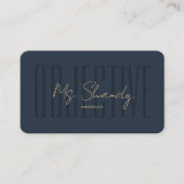 Journalist Objectief Elegant Blauw Monogram Modern Visitekaartje (Voorkant)