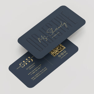 Journalist Objectief Elegant Blauw Monogram Modern Visitekaartje