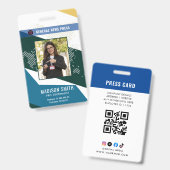 Journalist Pers-Pas  Foto-ID  Badge (Voor- en achterkant)