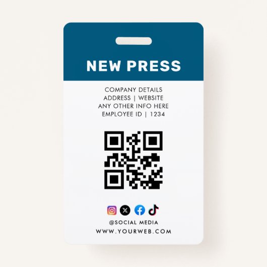 Journalist Press Pass  Photo ID  Badge (Achterkant)