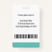 Journalist Press Pass Photo Name Logo ID Blauwgroe Badge (Achterkant)