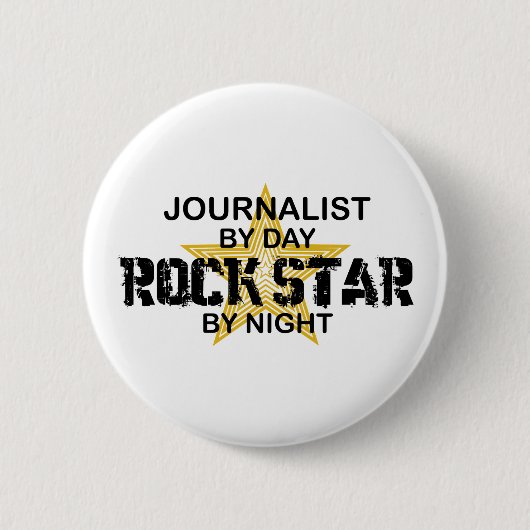 Journalist Rock Star bij nacht Ronde Button 5,7 Cm (Voorkant)
