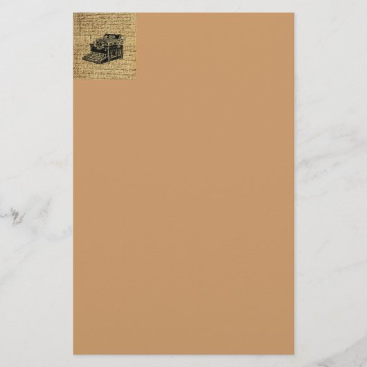 Journalist scripts burlap antiek typemachine briefpapier (Voorkant)