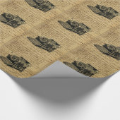 Journalist scripts burlap antiek typemachine cadeaupapier (Hoek)