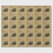 Journalist scripts burlap antiek typemachine cadeaupapier (Vlak)