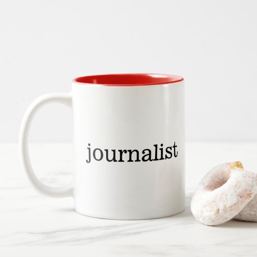 journalist | tweekleurige koffiemok (Met donut)