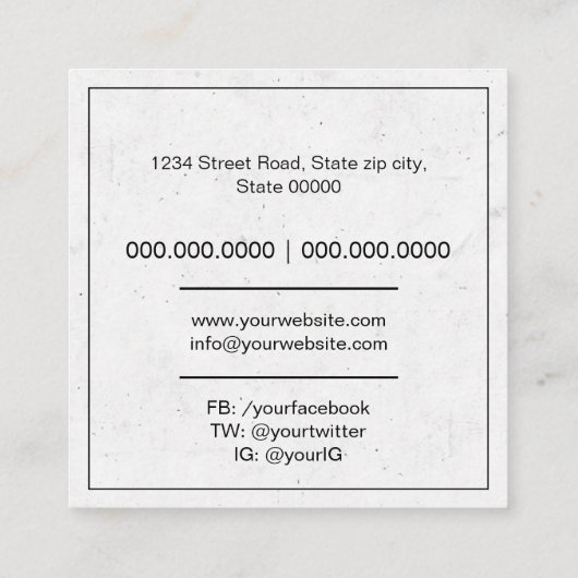 Journalist Vierkante Visitekaartje (Achterkant)