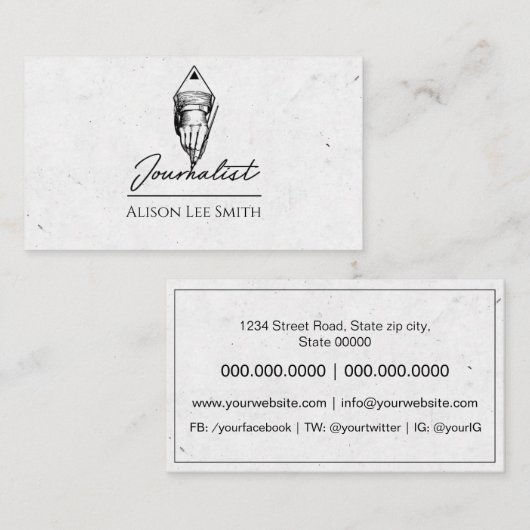 Journalist Visitekaartje (Voorkant / Achterkant)