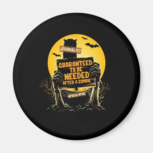 Journalist Zombie Apocalypse Journalisist Schrijve Magneet (Voorkant)