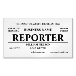 journaliste magnetisch visitekaartje