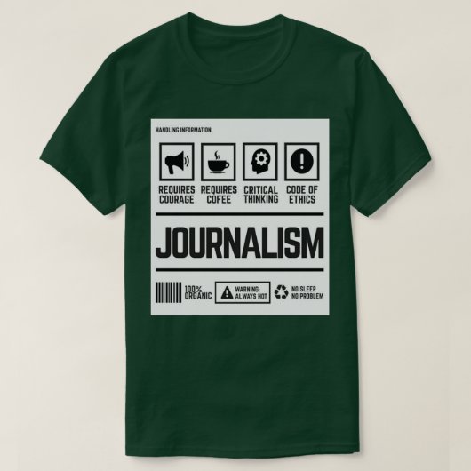 journalistiek 1 t-shirt (Design voorkant)